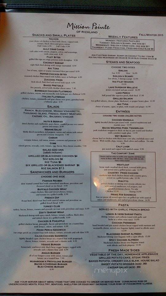 Mission Pointe - Richland, MI menu_pic