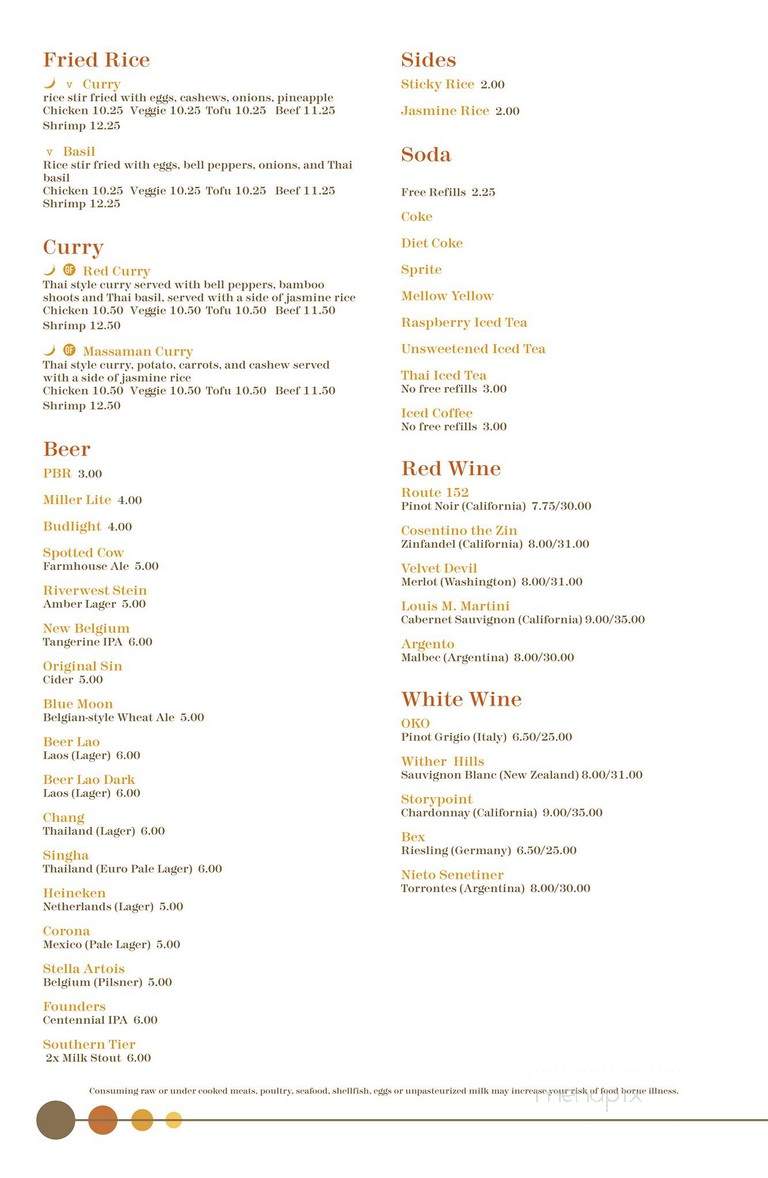 Lucky Ginger - Washington, DC menu_pic