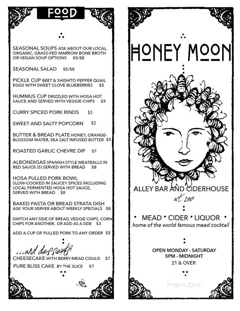 Honey Moon LLC - Bellingham, WA menu_pic