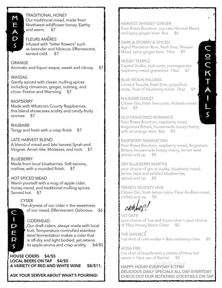 Honey Moon LLC - Bellingham, WA menu_pic