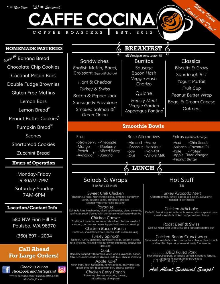 Caffe Cocina - Poulsbo, WA menu_pic