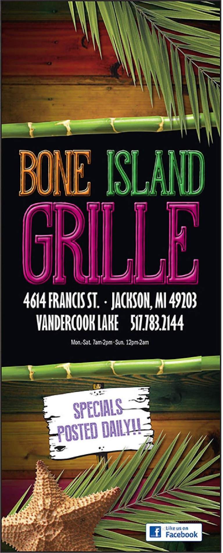 Bone Island - Jackson, MI menu_pic