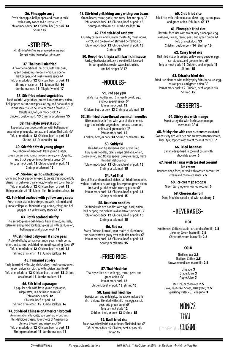 Nong's Thai Cuisine - Golden Valley, MN menu_pic
