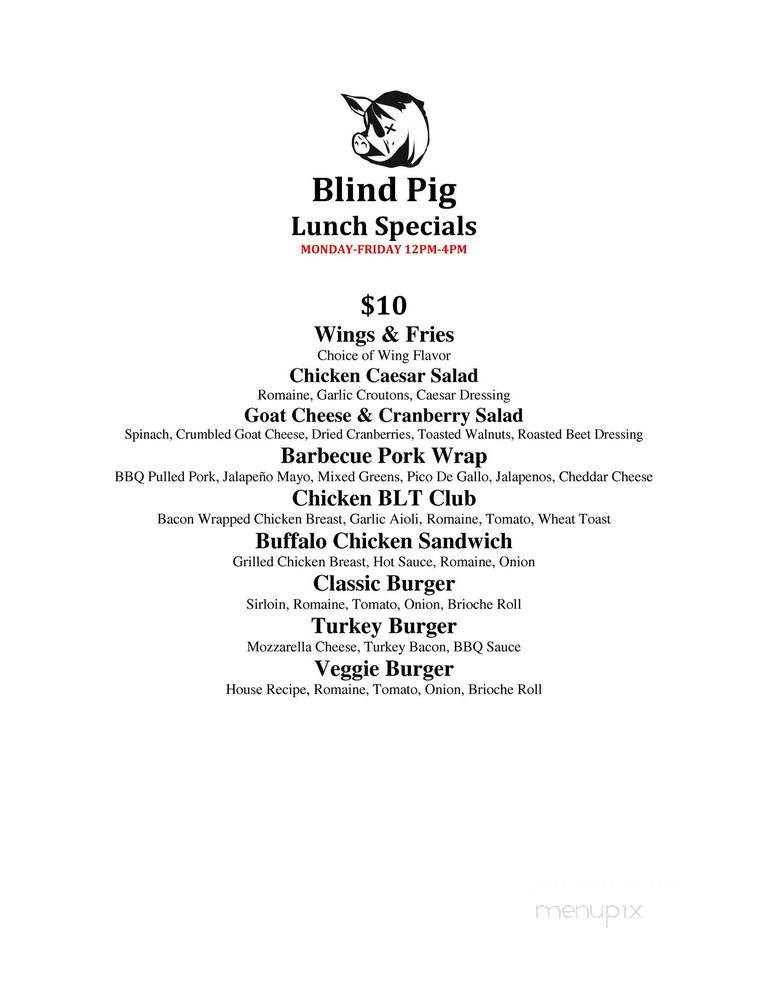 Blind Pig - New York, NY menu_pic