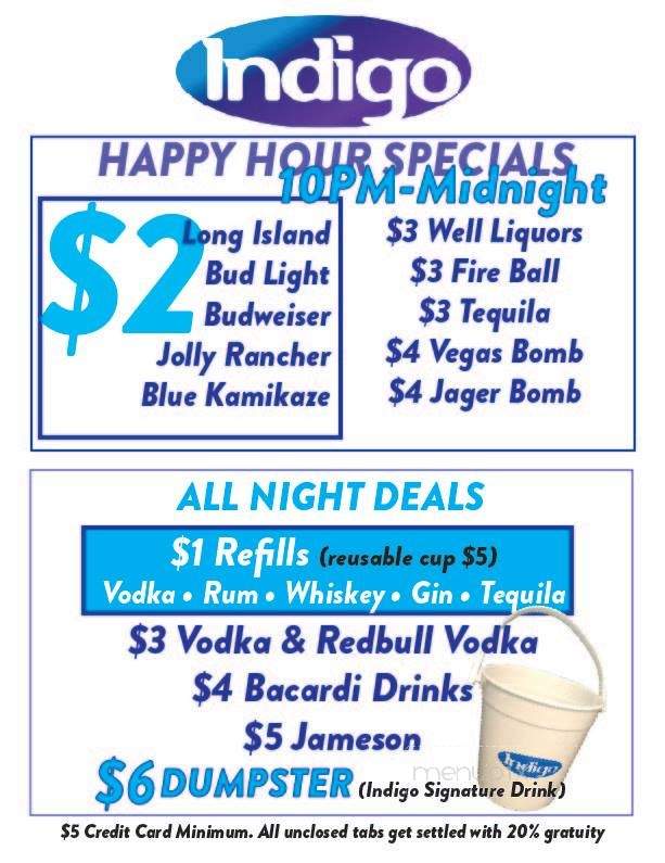 Indigo - State College, PA menu_pic