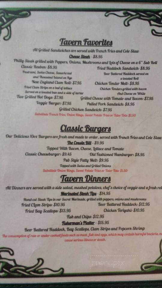 CJ's - White River Junction, VT menu_pic