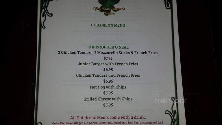 CJ's - White River Junction, VT menu_pic