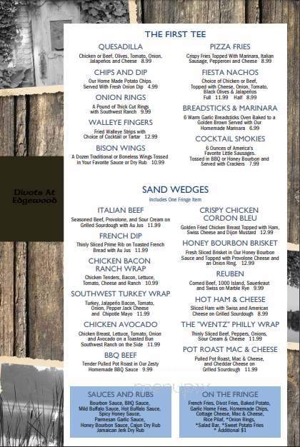 Divots at Edgewood - Fargo, ND menu_pic