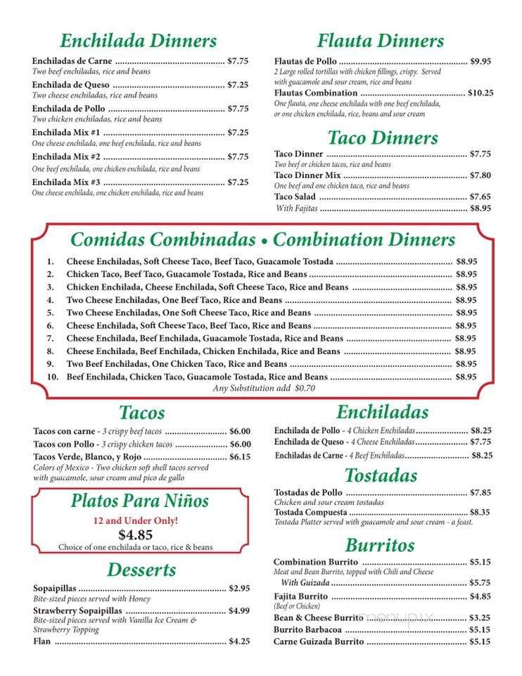 Chuy's 5 - Haltom City, TX menu_pic