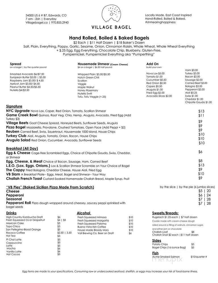 Village Bagels - Brooklyn, NY menu_pic