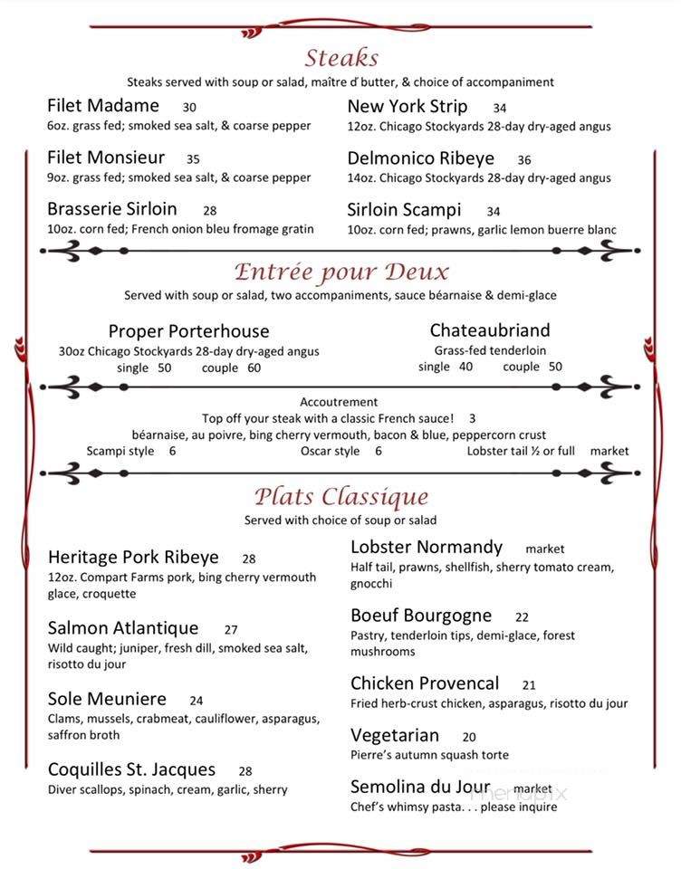 Brasserie - Kansas City, MO menu_pic