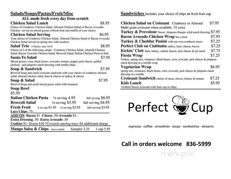 Perfect Cup - Camden, AR menu_pic