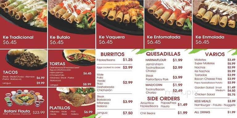 Ke'Flauta - El Paso, TX menu_pic