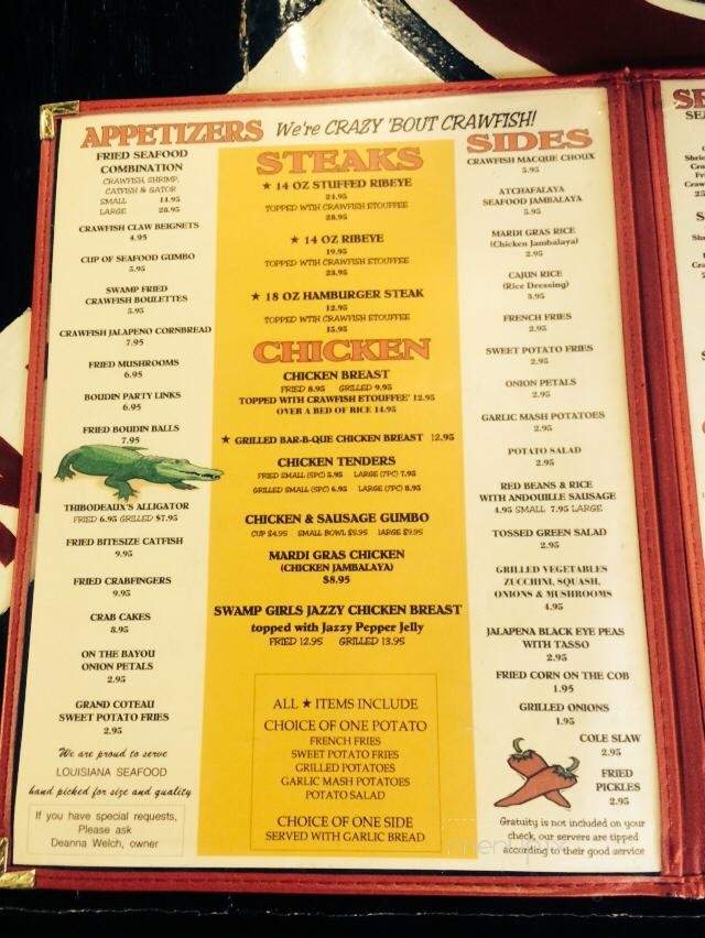 Crazy Bout Crawfish - Breaux Bridge, LA menu_pic