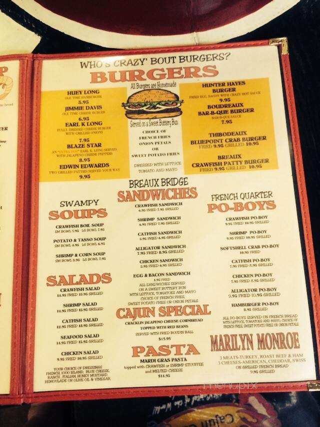 Crazy Bout Crawfish - Breaux Bridge, LA menu_pic
