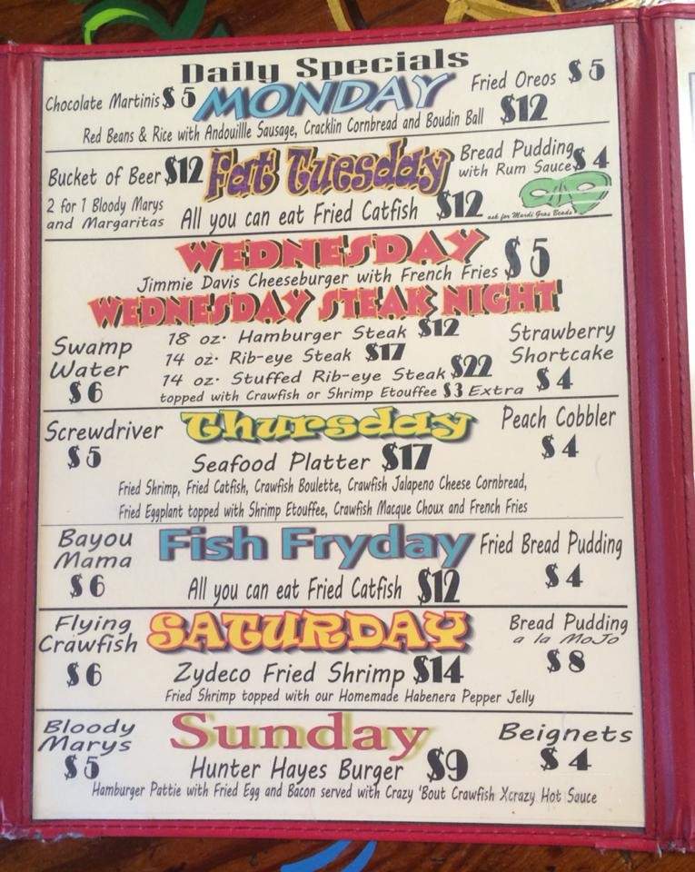 Crazy Bout Crawfish - Breaux Bridge, LA menu_pic