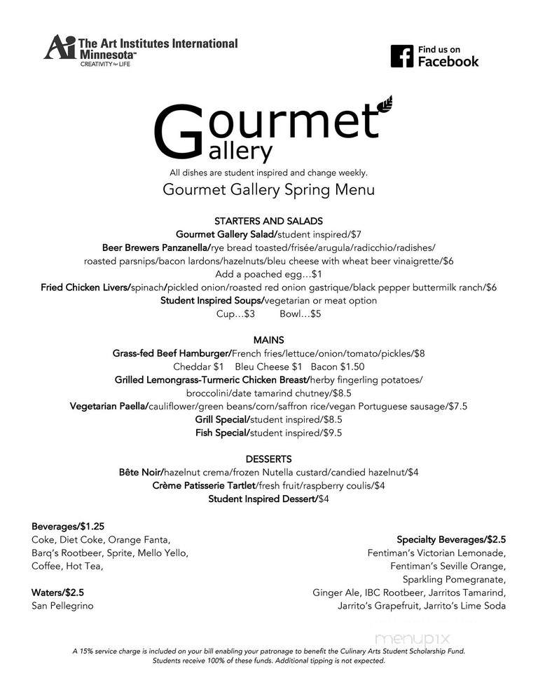 Gourmet Gallery - Minneapolis, MN menu_pic