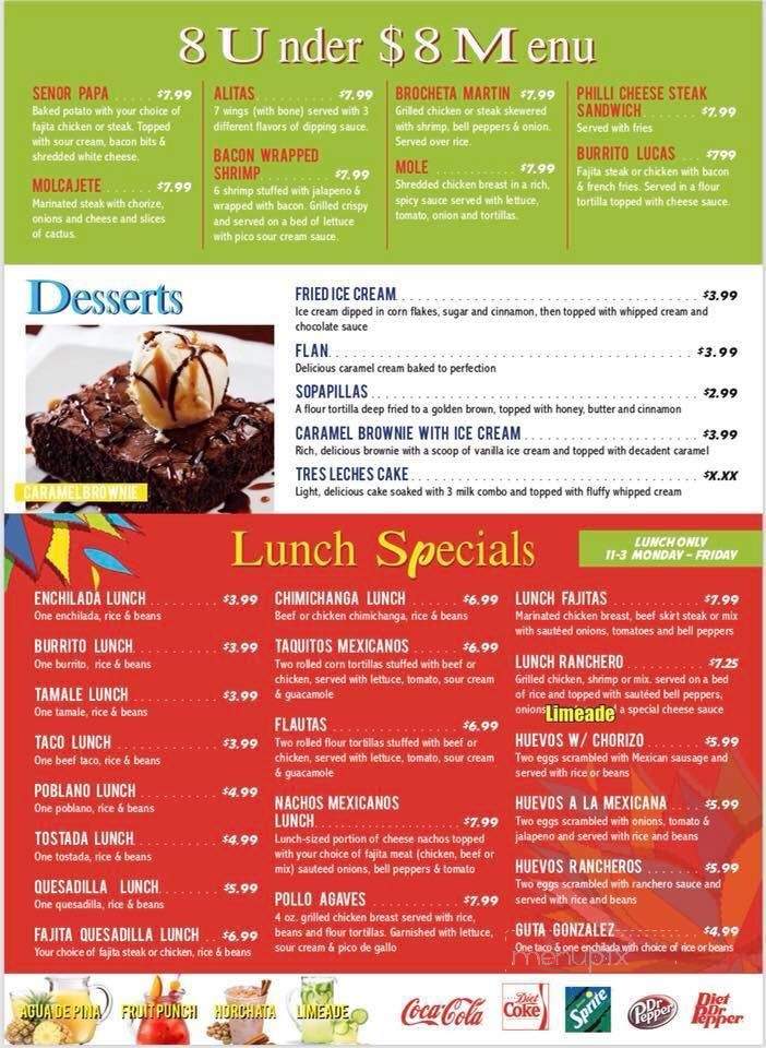 Los Agaves - Murfreesboro, AR menu_pic