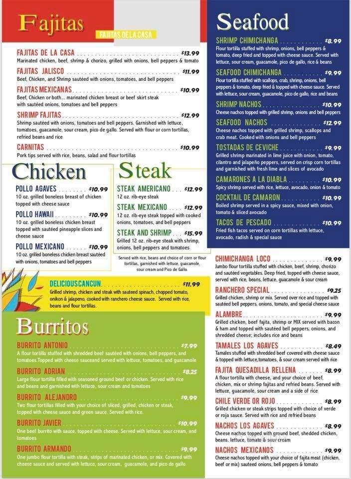 Los Agaves - Murfreesboro, AR menu_pic
