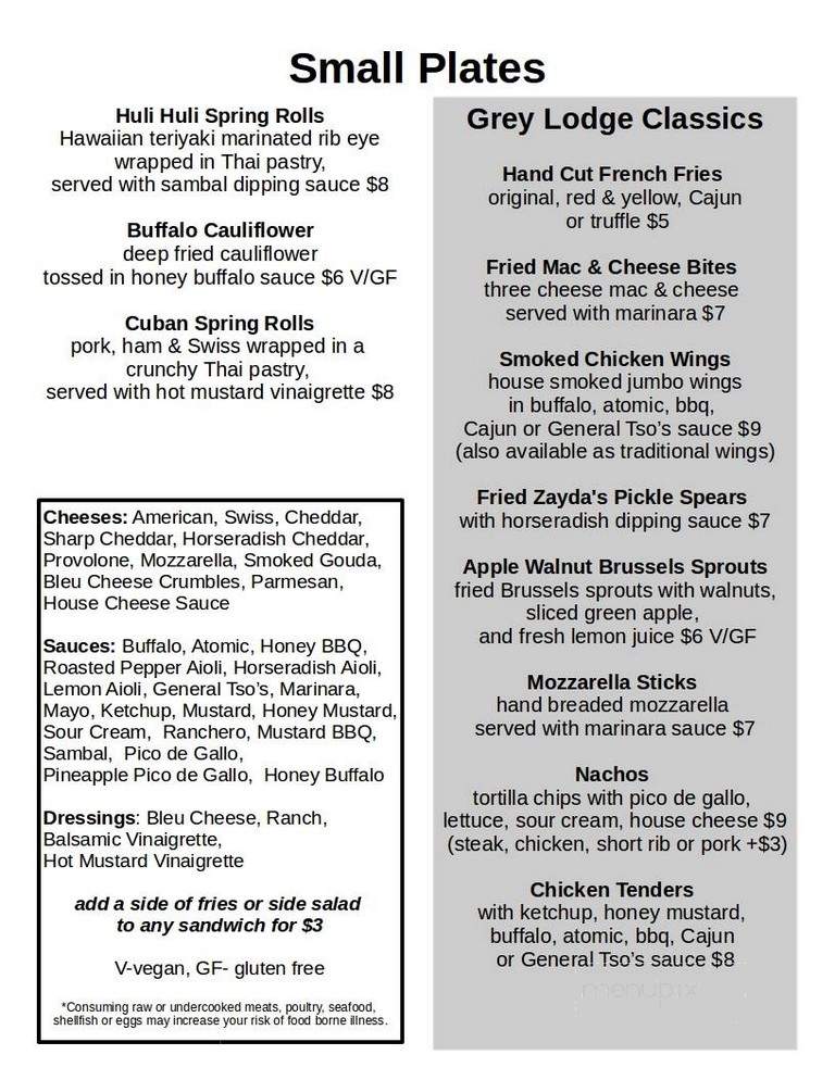 Grey Lodge Pub - Philadelphia, PA menu_pic