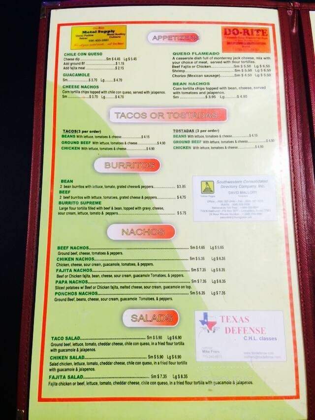 El Taquito Mexican Restaurant - Kingsville, TX menu_pic