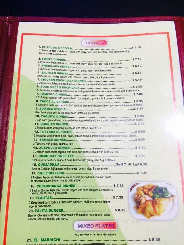 El Taquito Mexican Restaurant - Kingsville, TX menu_pic