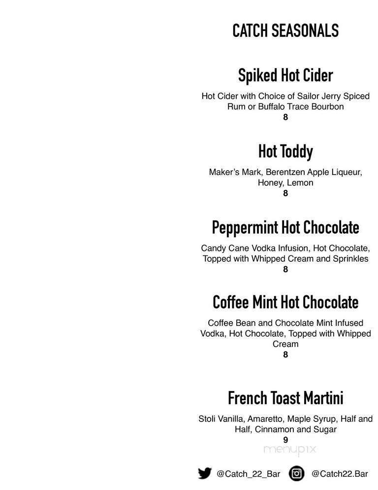 Catch 22 - Tuscaloosa, AL menu_pic