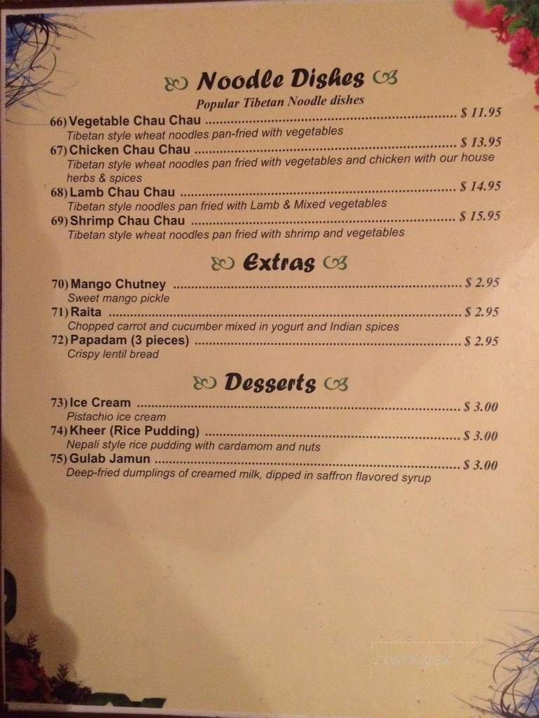 Himalayan Grill - Huntington Beach, CA menu_pic