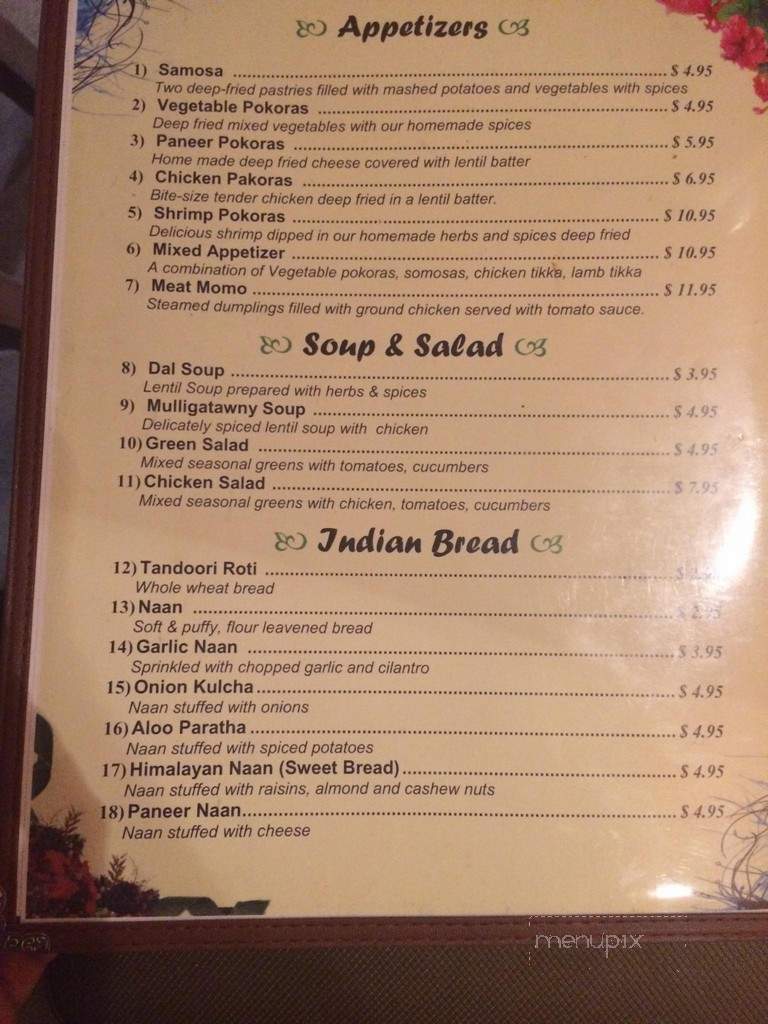 Himalayan Grill - Huntington Beach, CA menu_pic