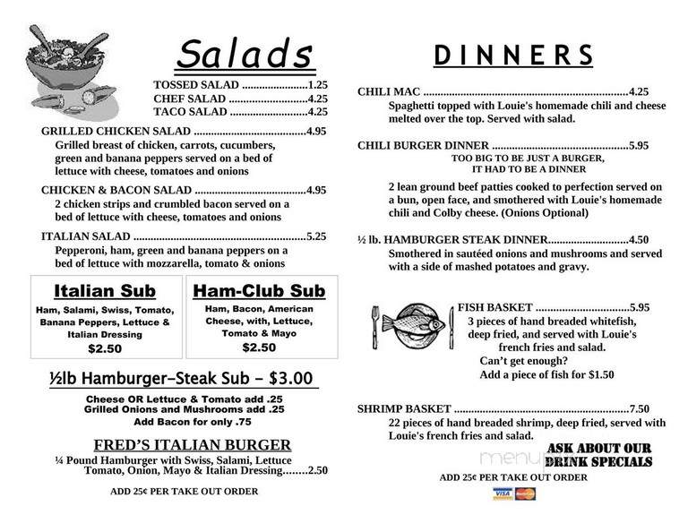 Louie's J J's Cafe - Toledo, OH menu_pic