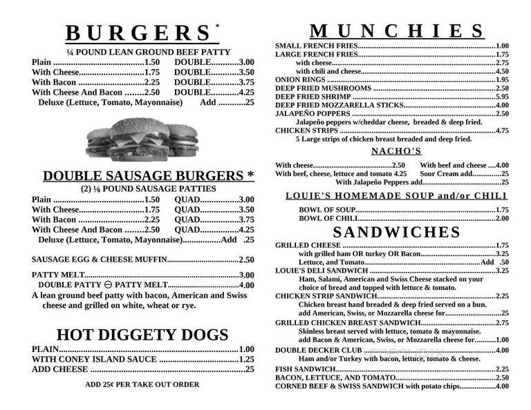 Louie's J J's Cafe - Toledo, OH menu_pic