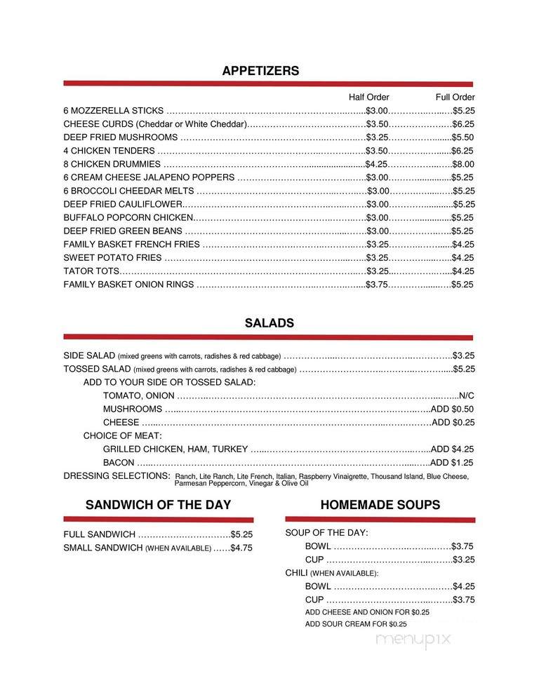 The Press Box Bar & Grill - Sauk City, WI menu_pic