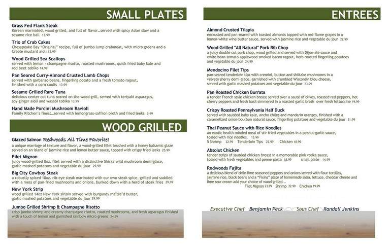 Redwoods Caterers - Chester, NJ menu_pic
