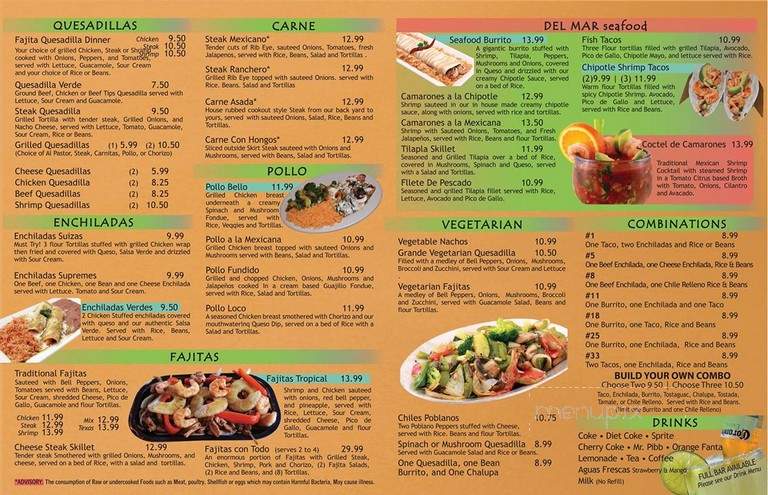 Dos Margaritas 3 - Jasper, GA menu_pic