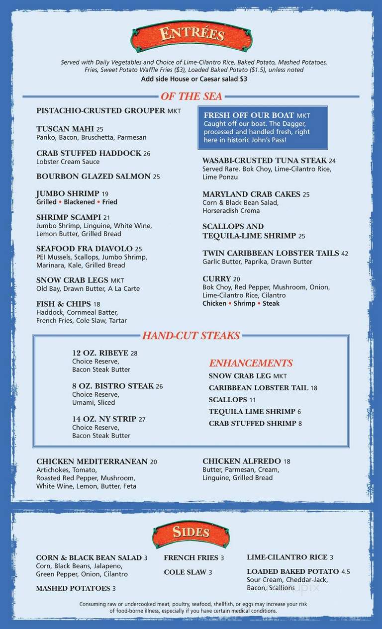 Sculley's Boardwalk Grille - Madeira Beach, FL menu_pic