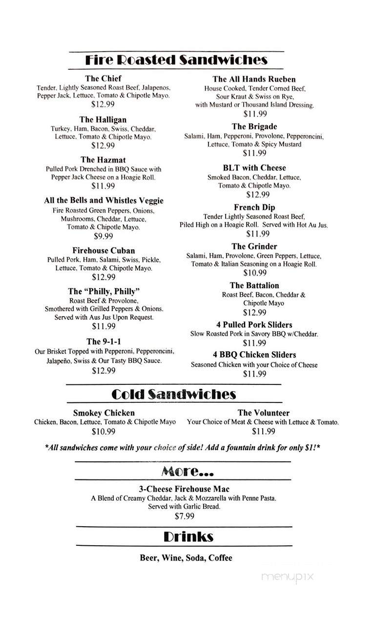 Sparks Firehouse Deli - Puyallup, WA menu_pic