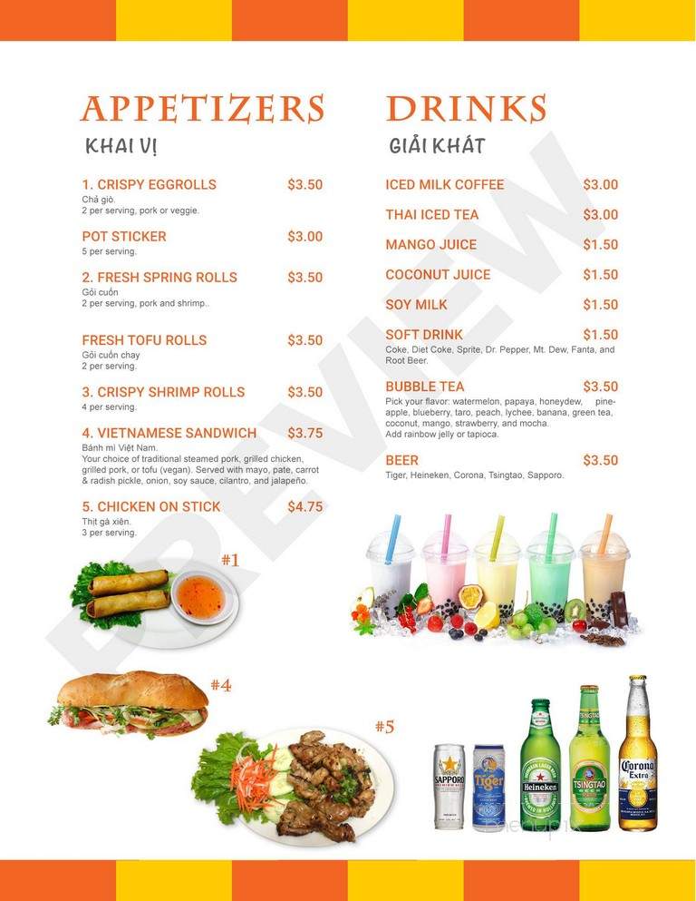 Pho Linh - Tacoma, WA menu_pic