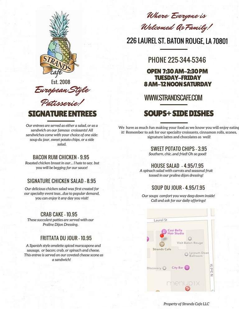 Strands Cafe - Baton Rouge, LA menu_pic
