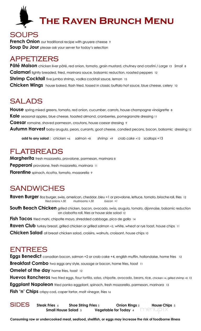 Raven - New Hope, PA menu_pic