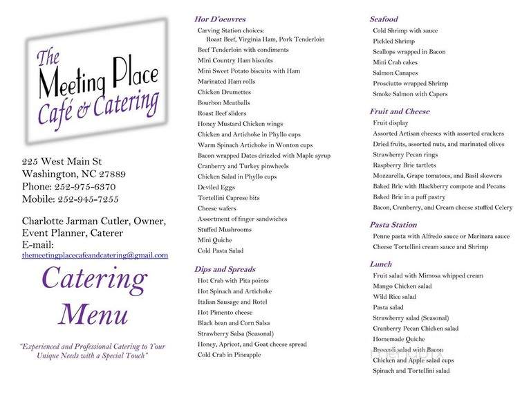 Meeting Place Catering - Washington, NC