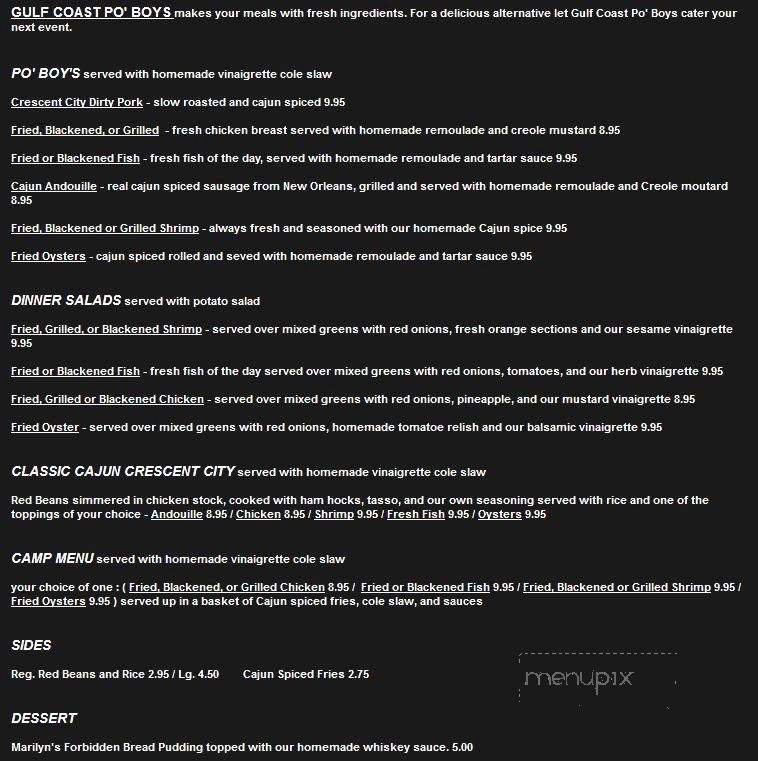Gulf Coast Po'Boys - Largo, FL menu_pic