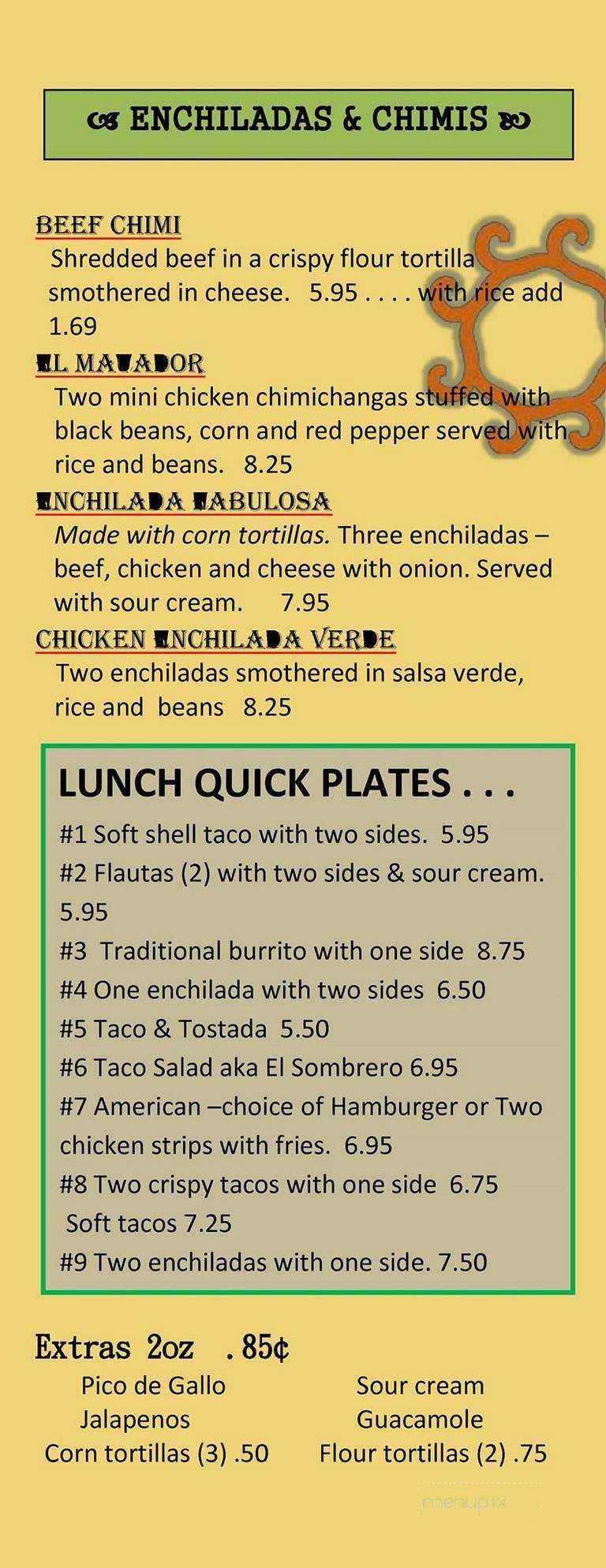 Lopez de Mexico - Atchison, KS menu_pic