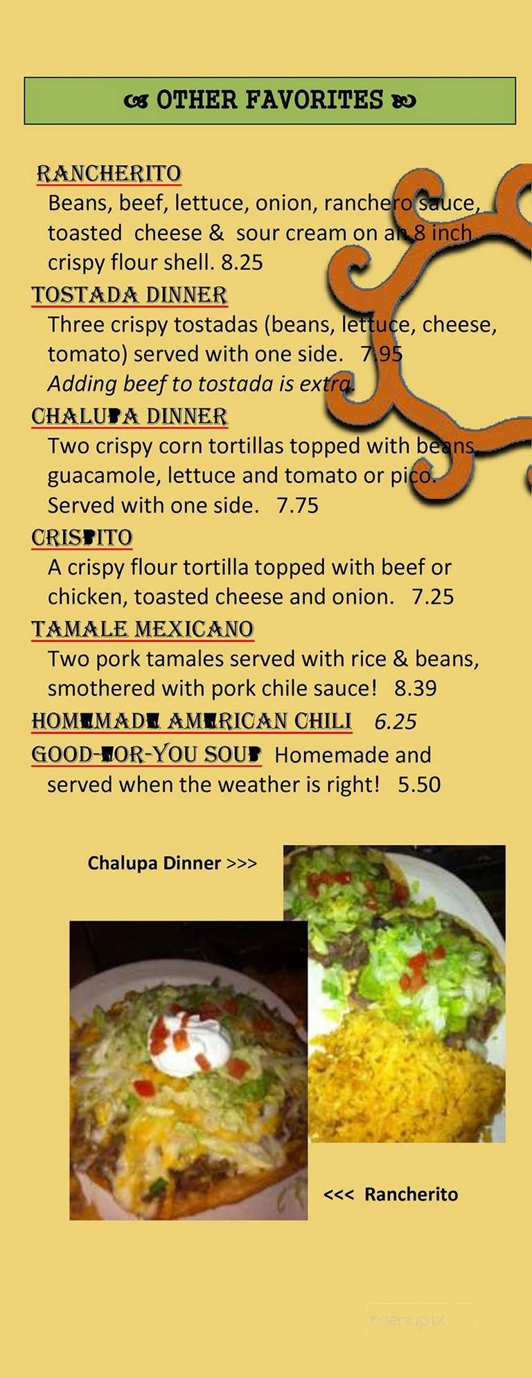Lopez de Mexico - Atchison, KS menu_pic