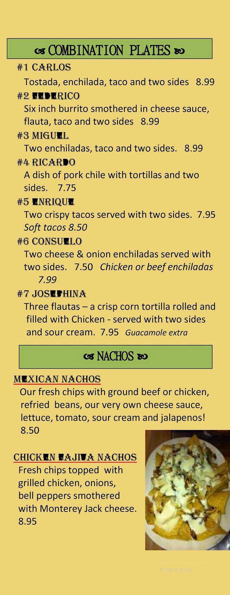 Lopez de Mexico - Atchison, KS menu_pic