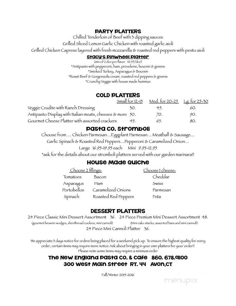 New England Pasta Company - Avon, CT menu_pic