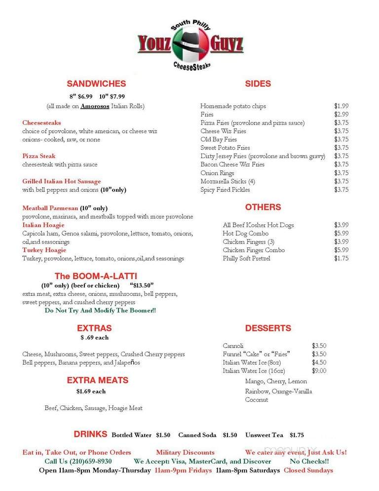 Youz Guyz - Universal City, TX menu_pic