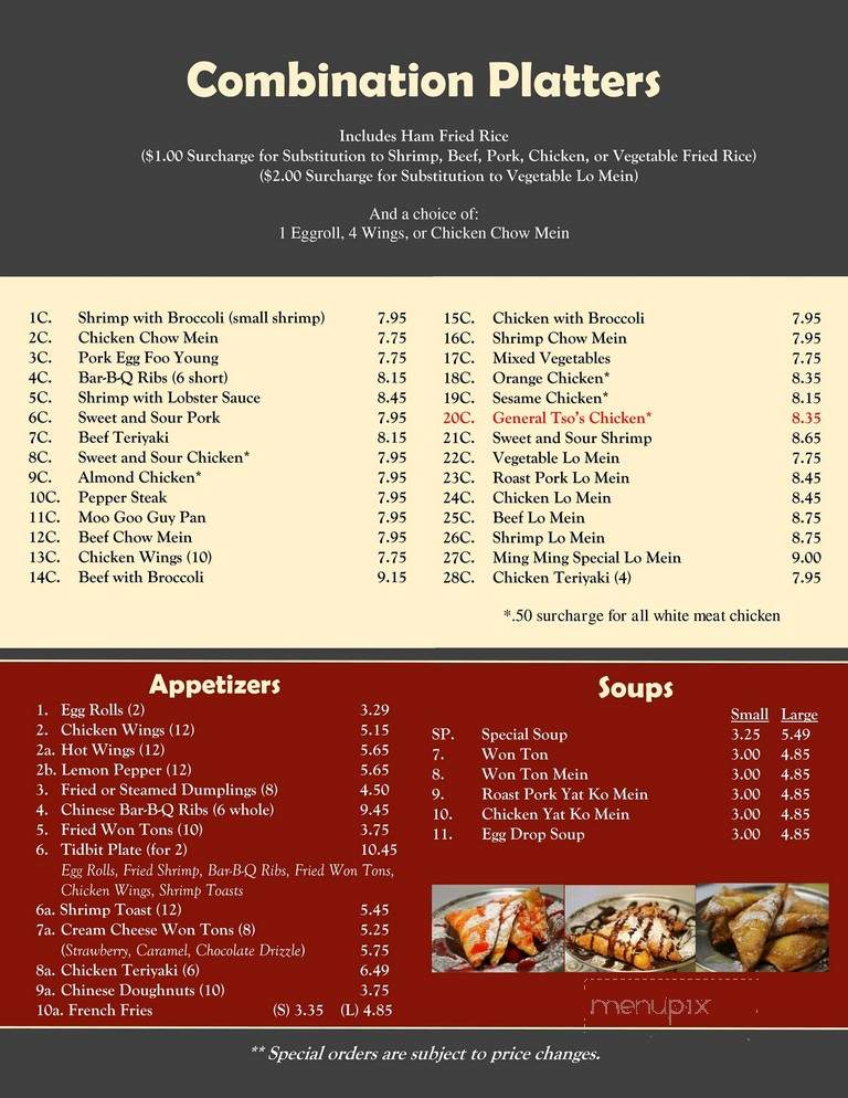 Ming Ming - Bath, SC menu_pic