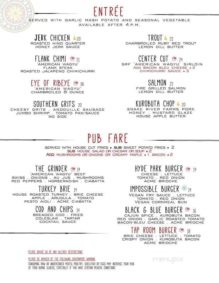 13th Street Pub and Grill - Boise, ID menu_pic