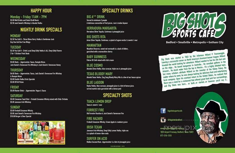 Big Shots Sports Cafe - Bedford, TX menu_pic