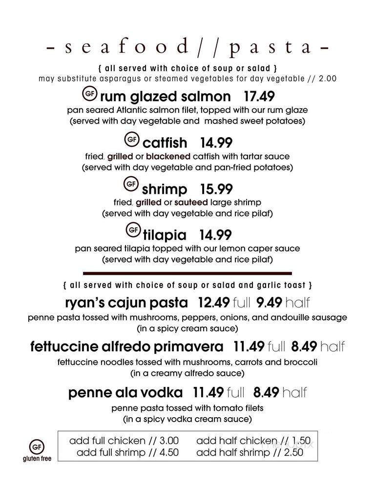 The Willows - Seneca, KS menu_pic